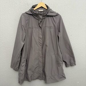Eileen Fisher Hooded‎ Cotton/Nylon Jacket Size Medium